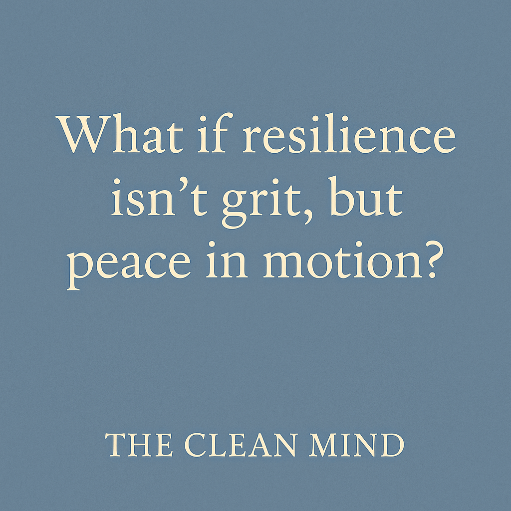 The Clean Mind: Resilience as Peace in&nbsp;Motion